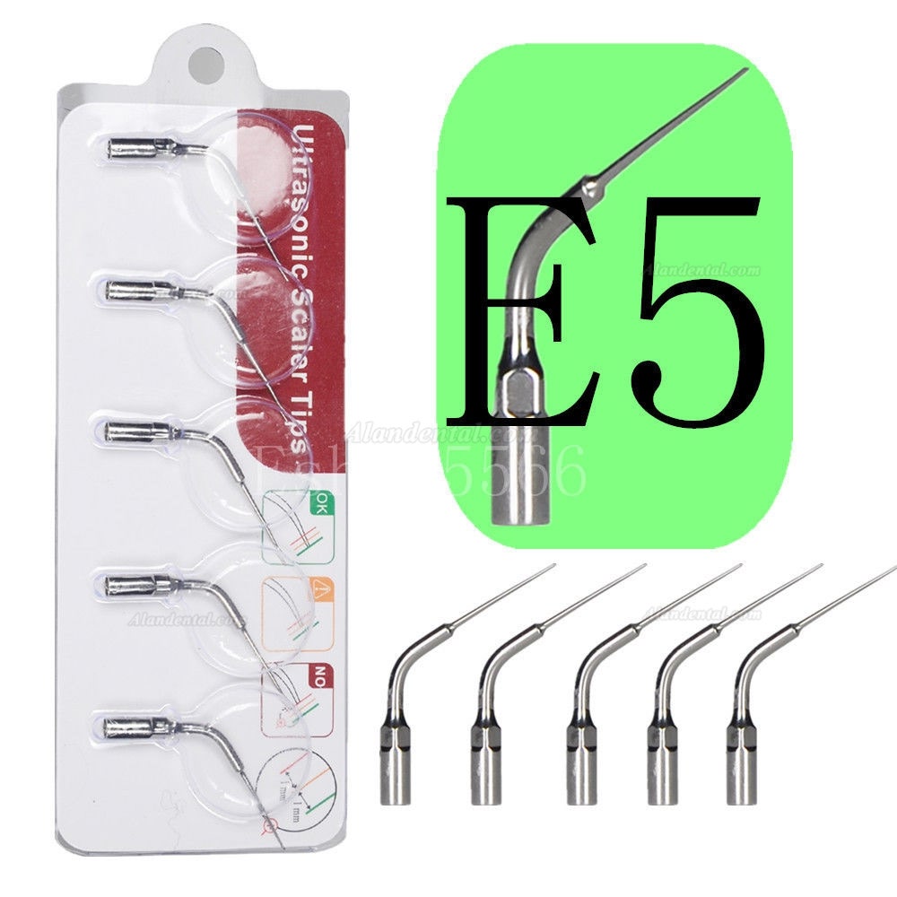 5Pcs Woodpecker E5 Dental Ultrasonic Scaler Endodontics Tip Fit EMS UDS Handpiece